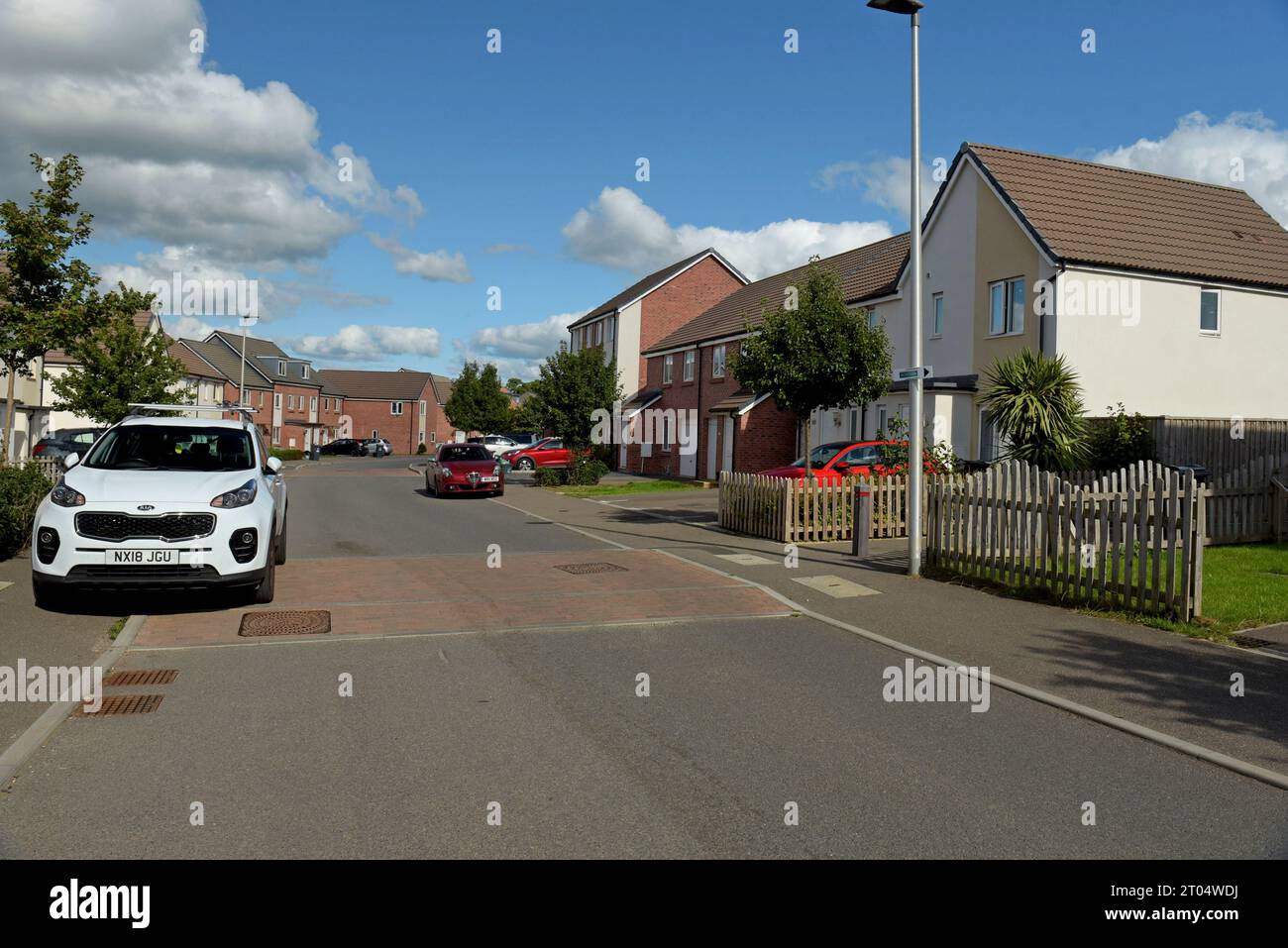 New occupied homes in the new town development of Cranbrook, near