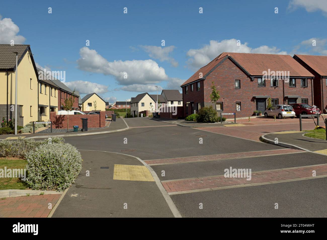 New occupied homes in the new town development of Cranbrook, near