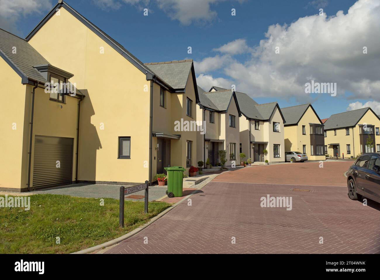 New occupied homes in the new town development of Cranbrook, near