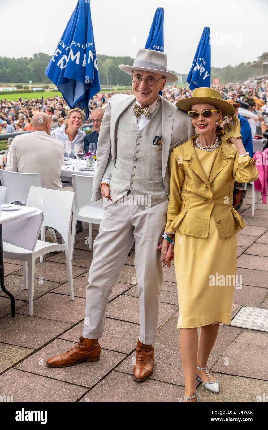 03.10.2023, Britt Kanja und Günther Krabbenhöft auf der Galopprennbahn Hoppegarten, Renntag der deutschen Einheit, Preis der deutschen Einheit, Hoppeg Stock Photo