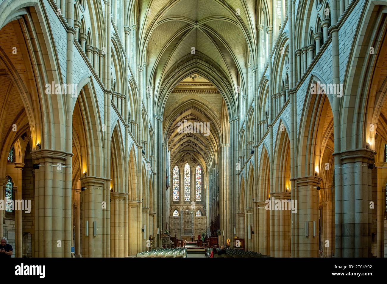 Nave in Truro Cathedral, Truro, Cornwall, England Stock Photo