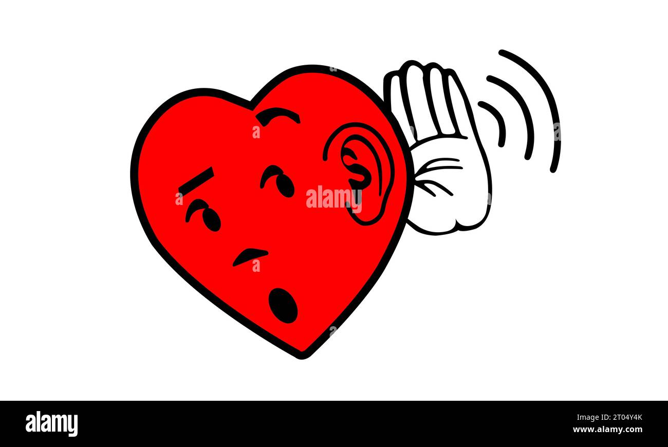 Have a heart as a good listener. Listen carefully. Stock Photo