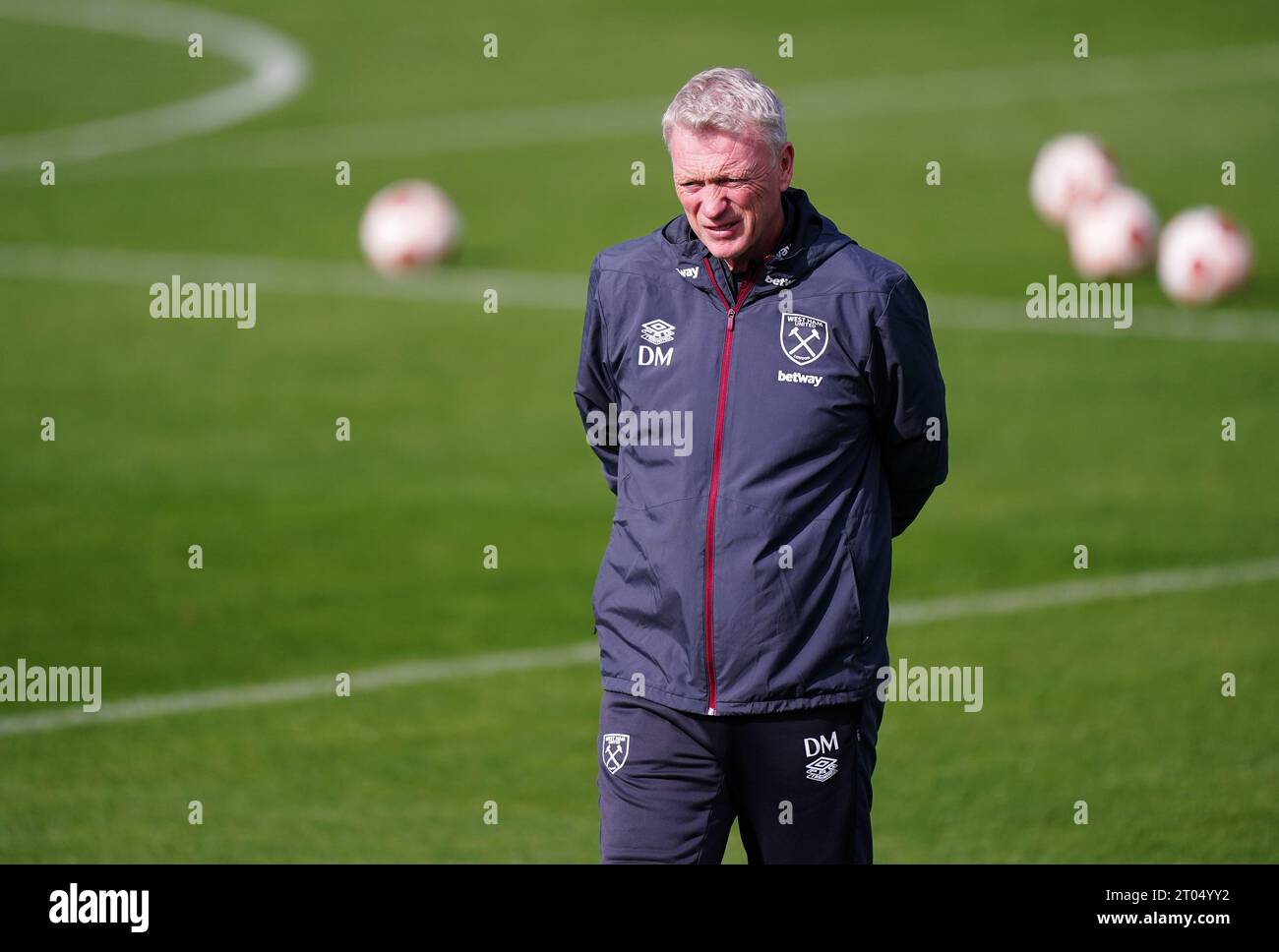 West Ham United manager David Moyes during a training session at the