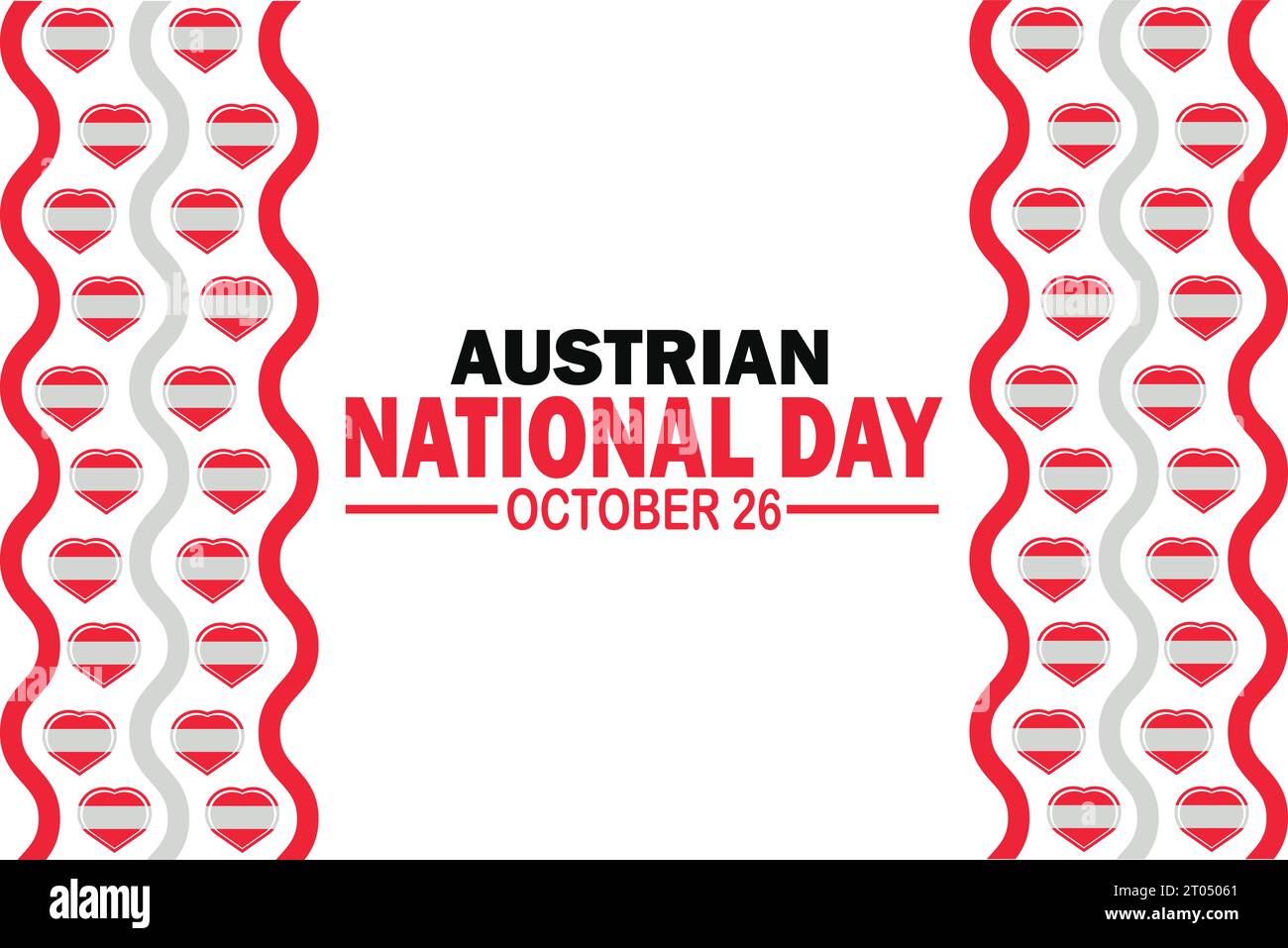 Austrian National Day. October 26. Holiday concept. Template for background, banner, card, poster with text inscription. Vector illustration. Stock Vector