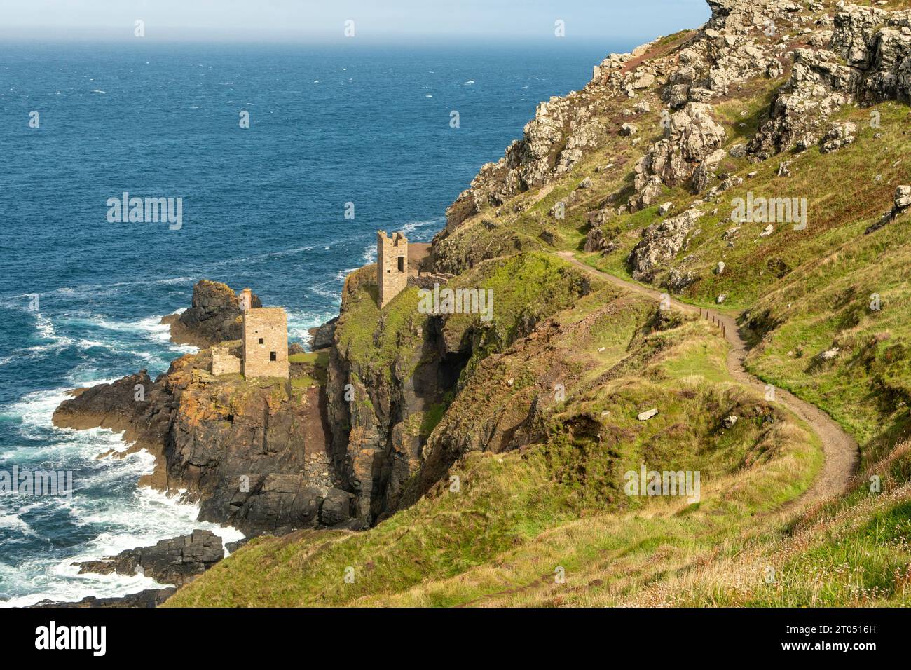 Crowns Engine Houses, Botallack Mine, near St Just, Cornwall, England Stock Photo