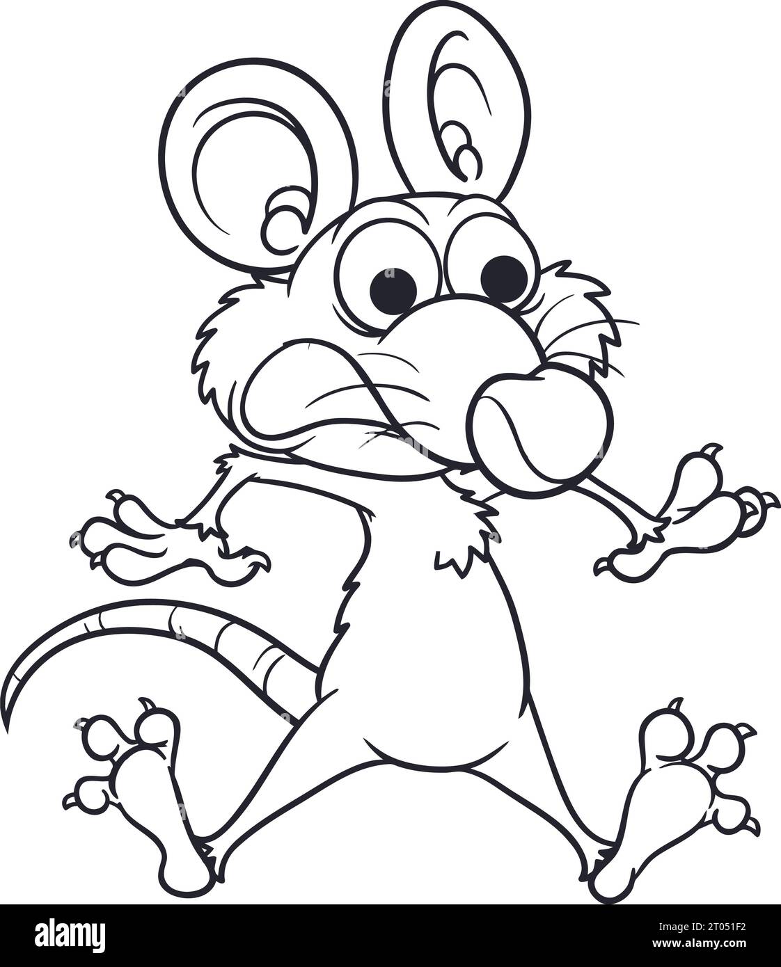 Cute Cartoon Cat Coloring page for kid Stock Photo