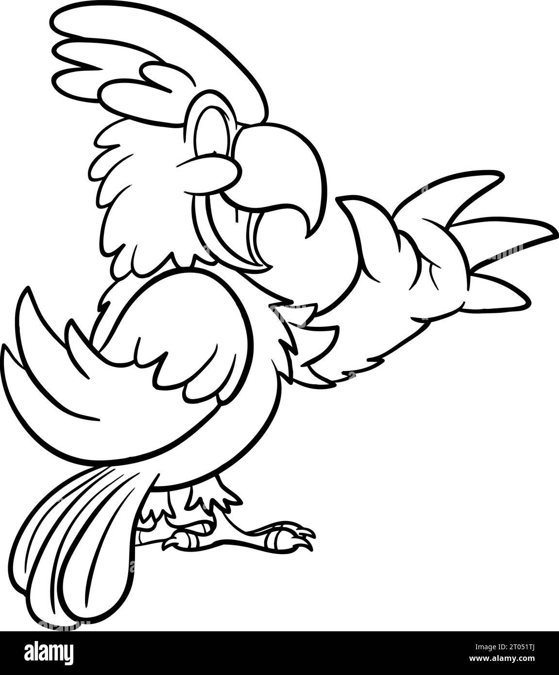 Happy white cockatoo Coloring page for kids Stock Photo