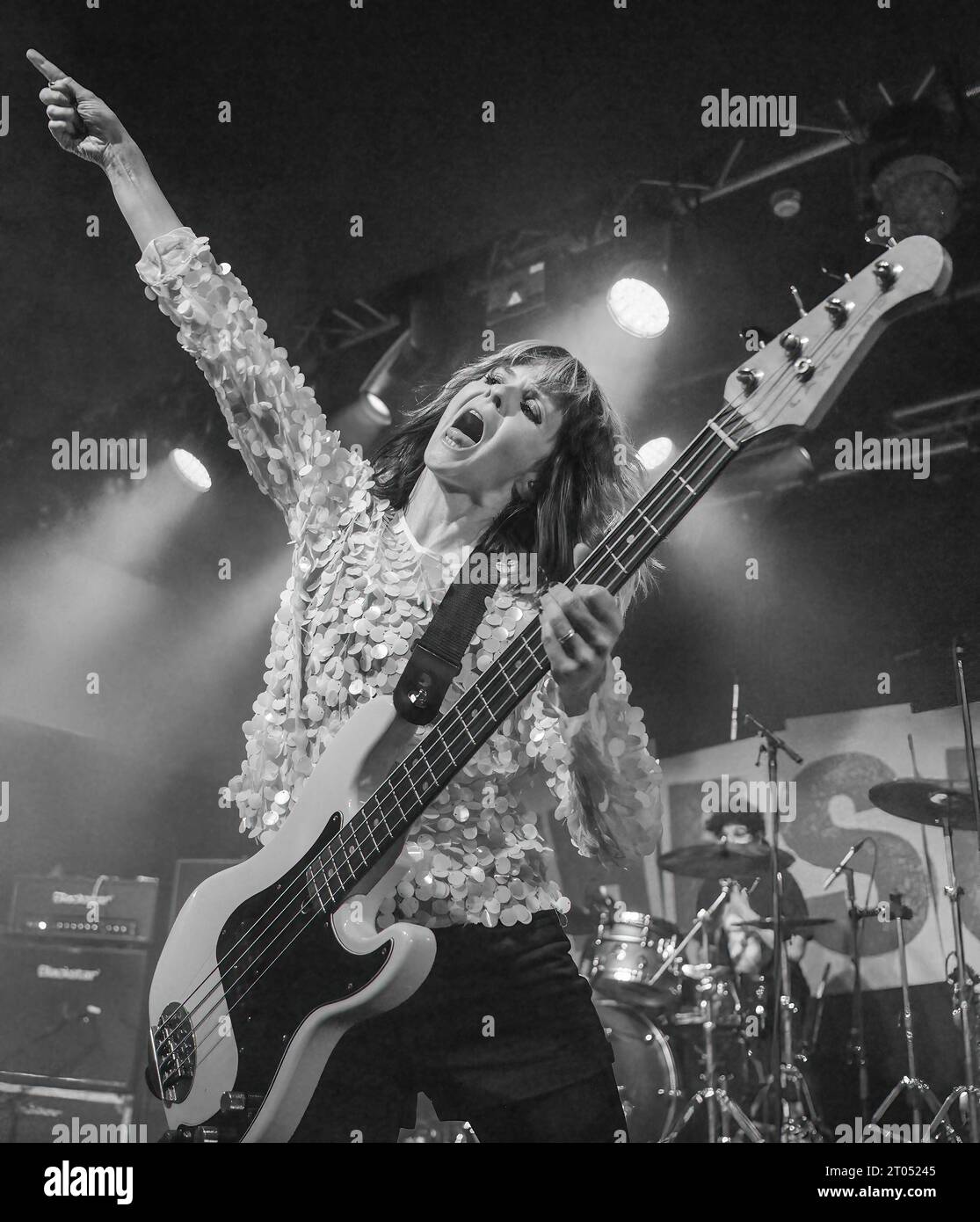 Nottingham, United Kingdom. 3rd October 2023, Event: Rock City. ASH (Headline Act) with support Acts JEALOUS NOSTRIL and SUBWAYS, at PICTURED - Bassist / Lead Singer - Charlotte Cooper (THE SUBWAYS)  Credit:Mark Dunn Photography/Alamy Entertainment Stock Photo