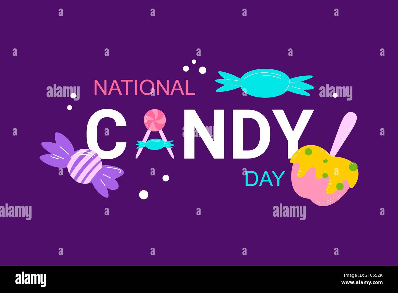 National Candy Day background. Food & Beverage. Vector illustration. Stock Photo