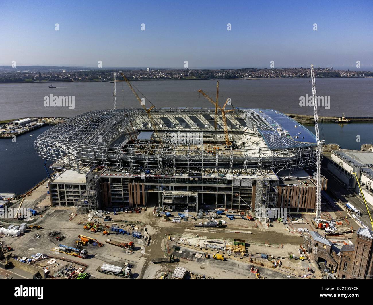 File photo dated 04092023 of Construction for Everton Football Club's