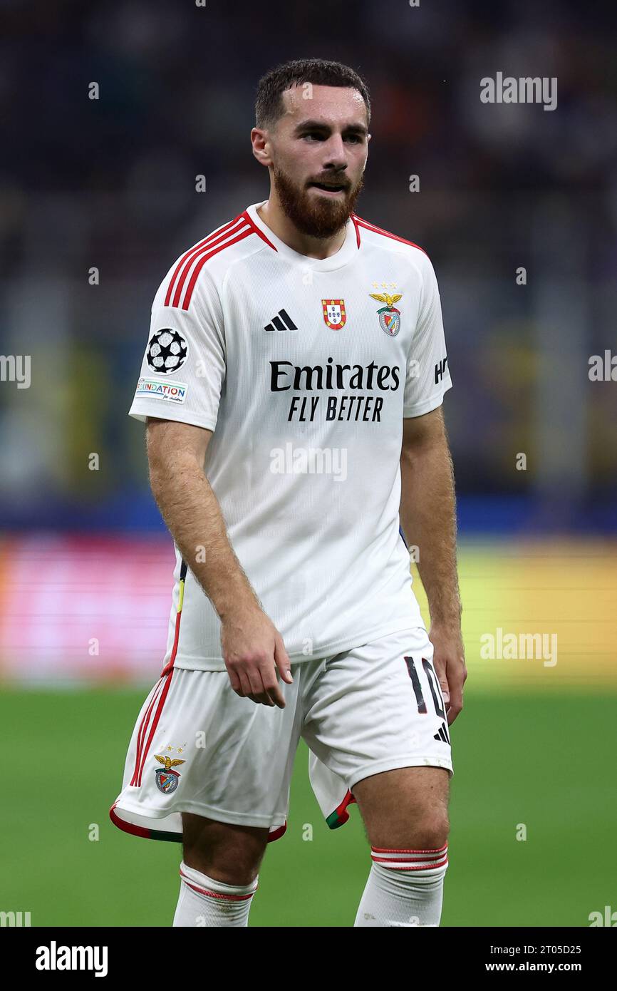 Milano, Italy. 03rd Oct, 2023. Orkun Kokcu of SL Benfica looks on ...