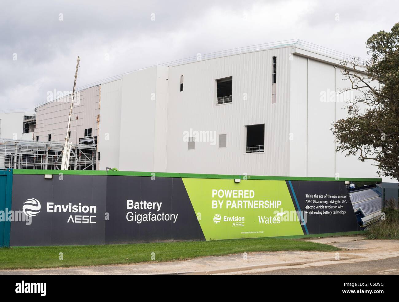 Washington UK 4th October 2023 The Envision AESC Battery Gigafactory under construction by the Wates Group adjacent to the Nissan car plant in Washington, Sunderland, England, UK Stock Photo