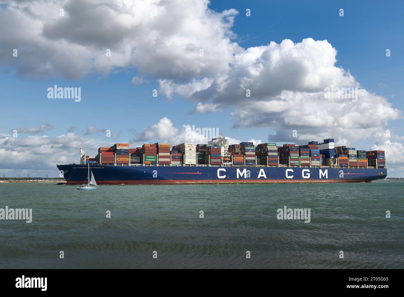 The Ultra Large Container Ship CMA CGM Benjamin Franklin Entering The ...