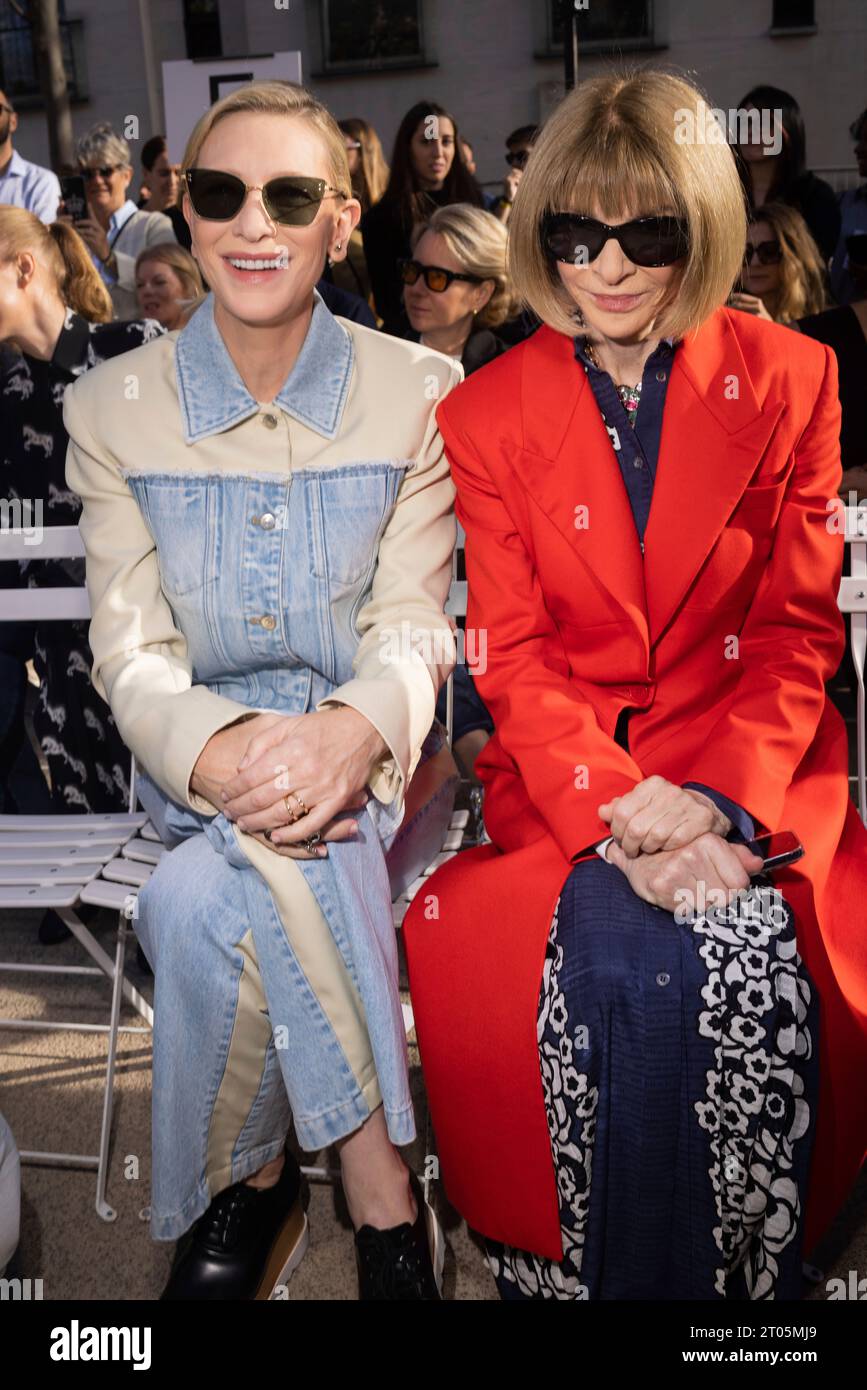 Cate Blanchett and Anna Wintour attend the Stella McCartney Spring