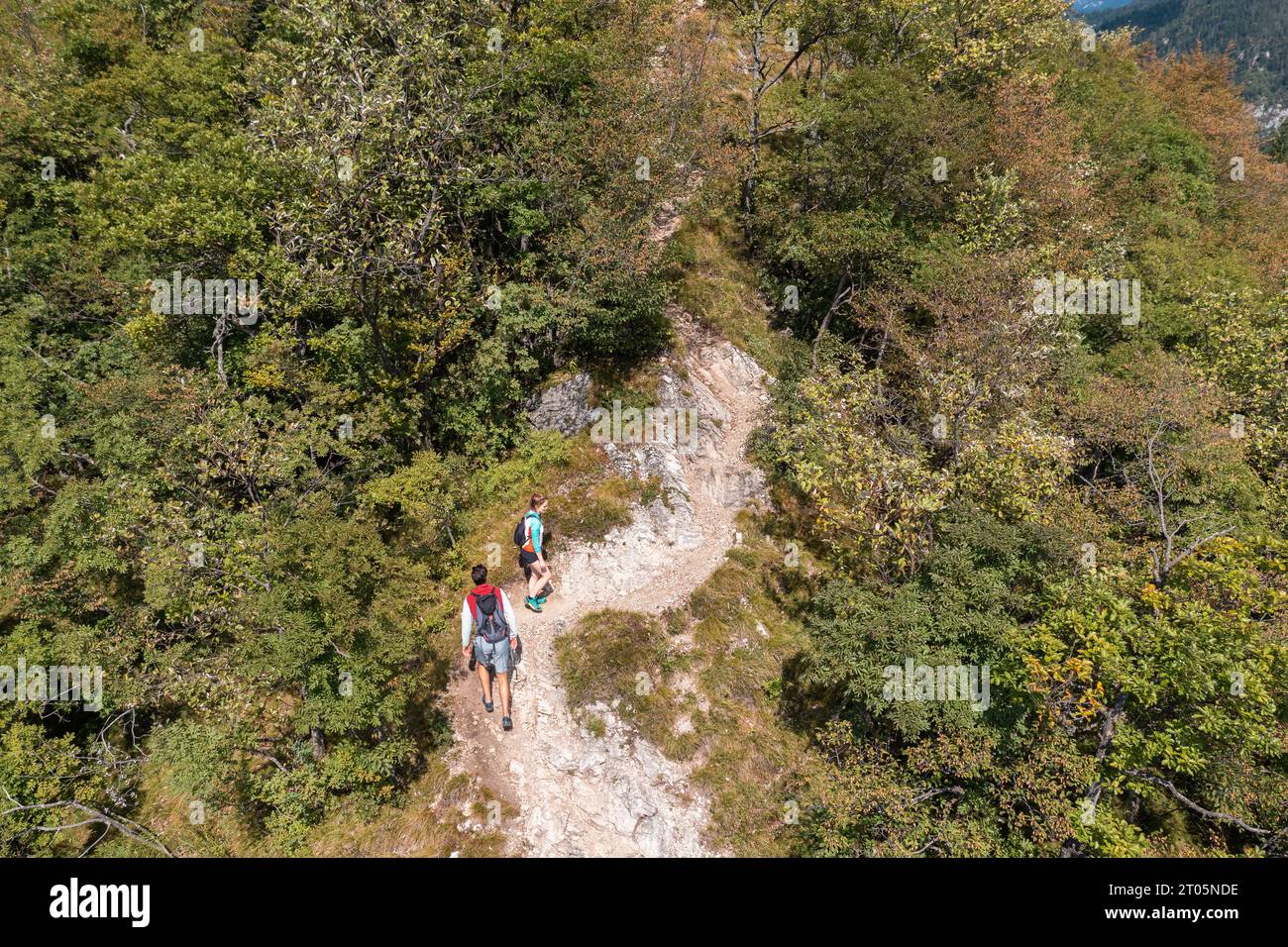 Aerial view woman traveler walking hi-res stock photography and images ...