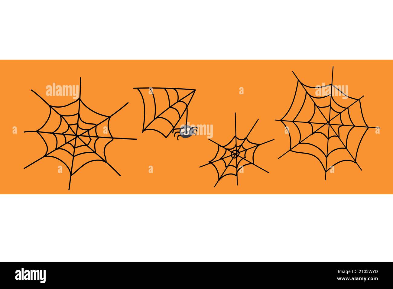 decorative background with cobwebs and spider Stock Vector