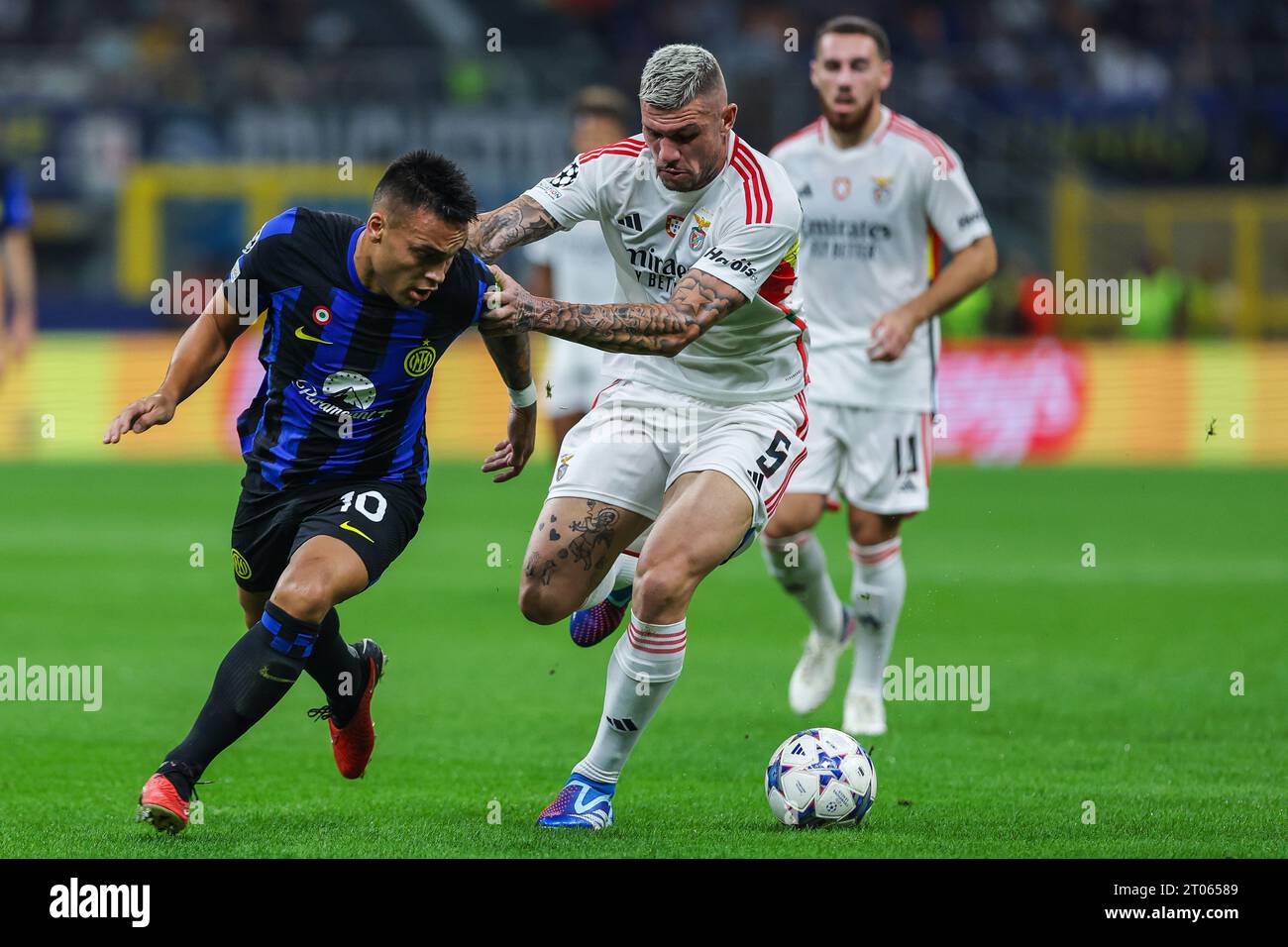 Morato of Benfica heads the ball during the UEFA Champions League,  Quarter-finals, 1st leg football match between SL Benfica and FC  Internazionale on April 11, 2023 at Estadio do Sport Lisboa e