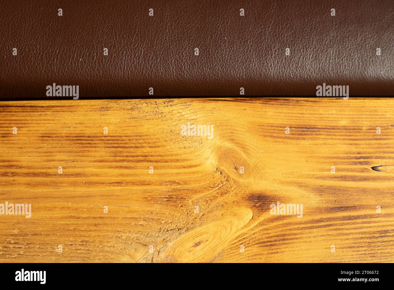 Details of furniture made of wood. Furniture made of planks. The