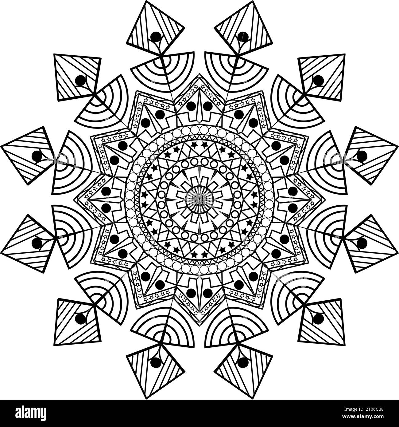 A black color round mandala art. Mandalas for coloring book A circular ...