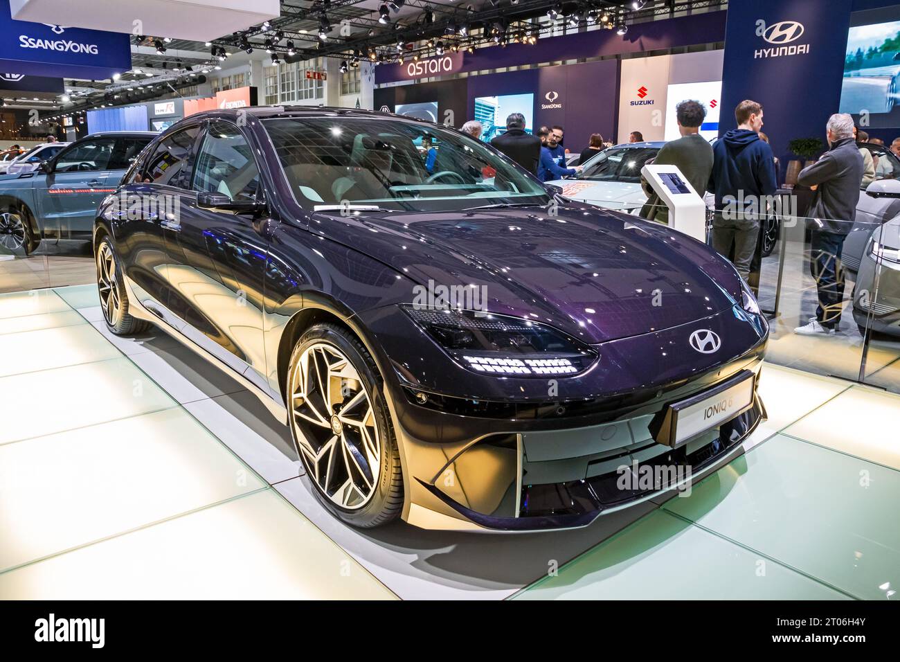 Hyundai IONIQ 6 electric car at the Brussels Autosalon European Motor ...