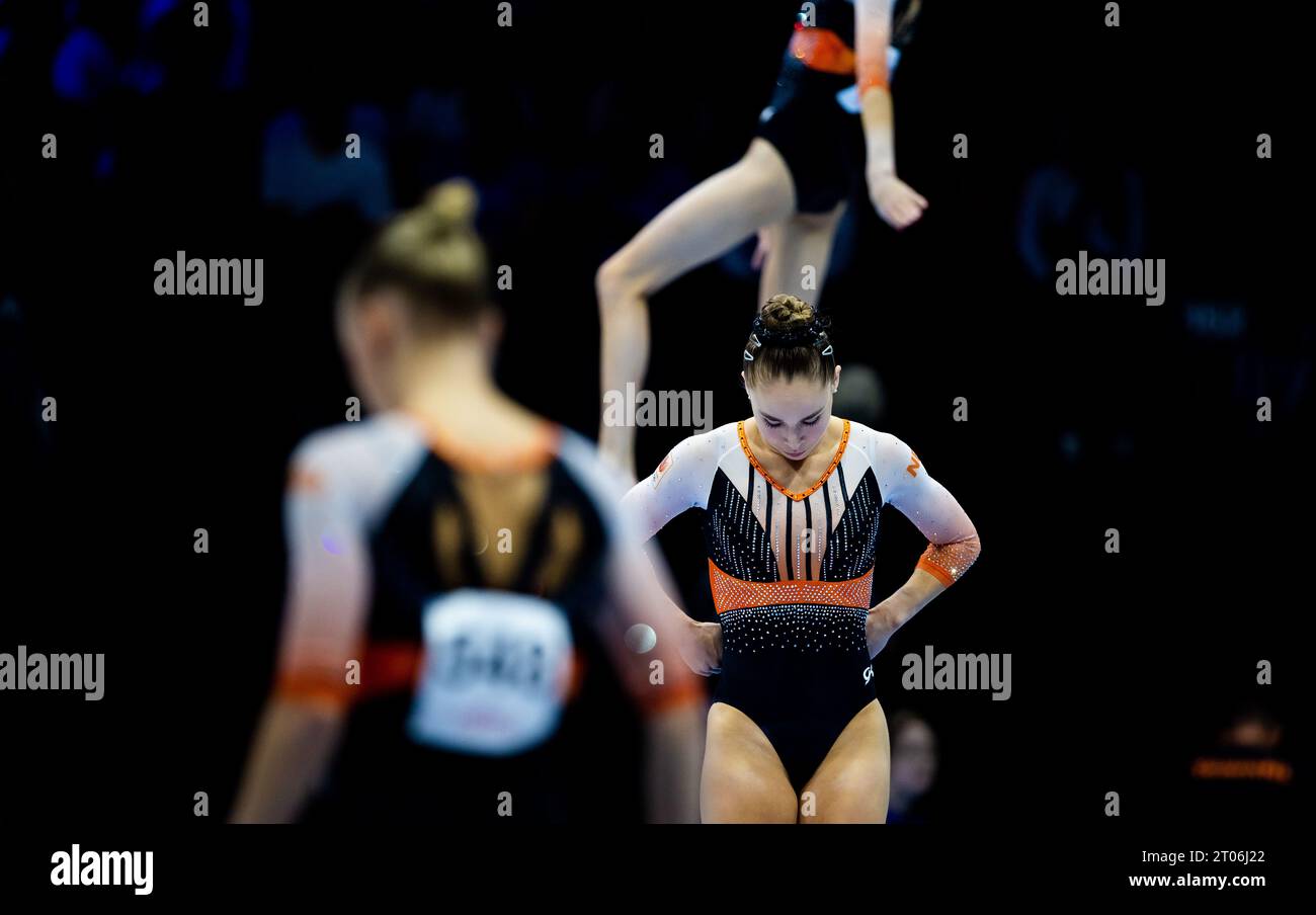 ANTWERP Gymnast Eythora Thorsdottir in action during the team final