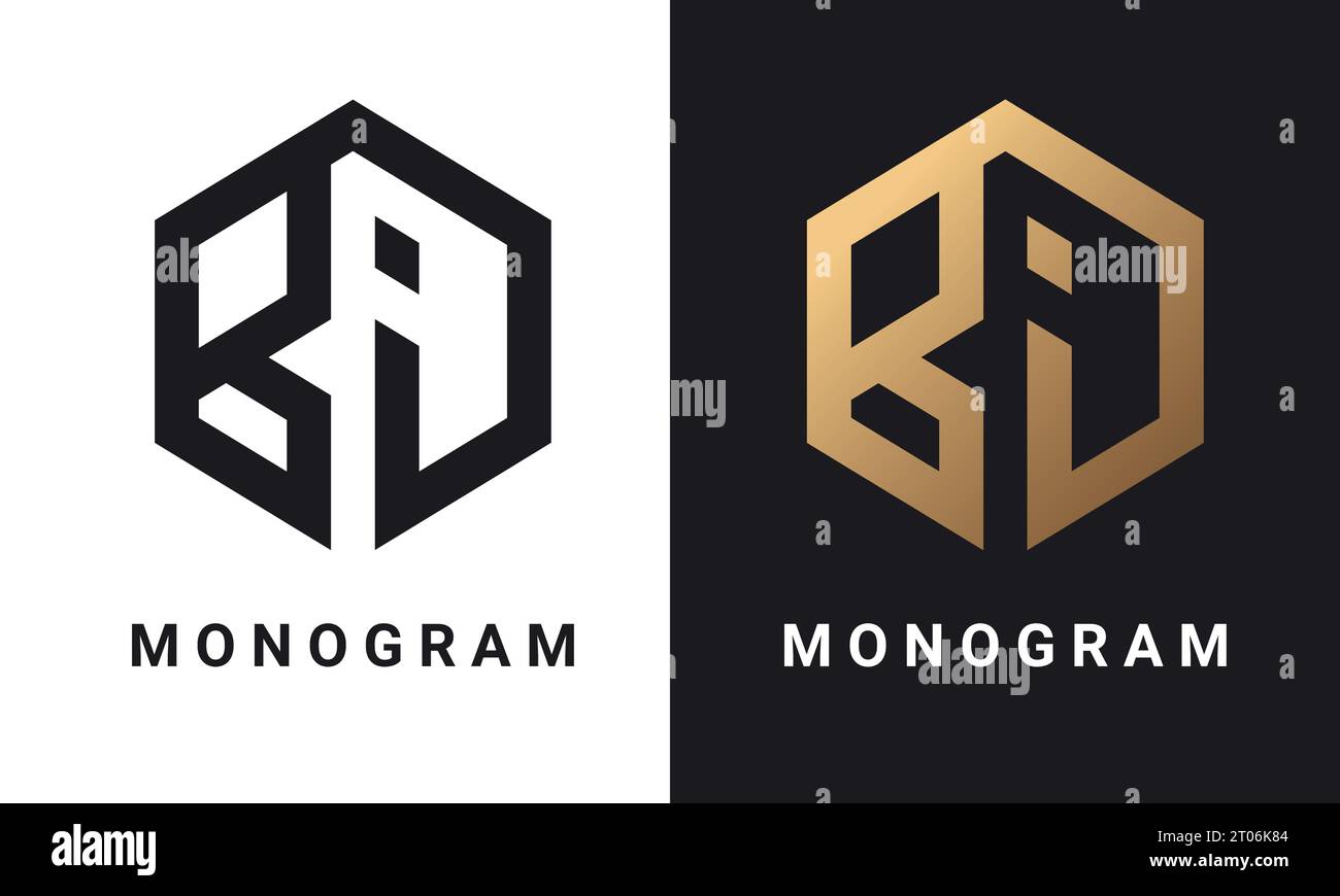 Luxury Initial IB or BI Monogram Text Letter Logo Design Stock Vector ...