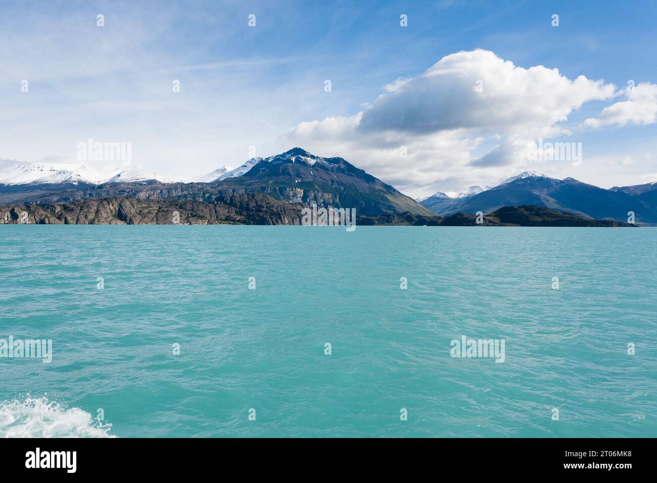 Navigation on Argentino lake, Patagonia landscape, Argentina ...