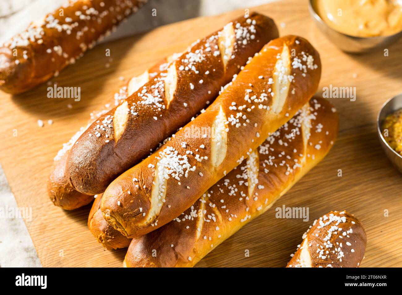 Homemade Soft Pretzel Bread Sticks with Salt Stock Photo Alamy