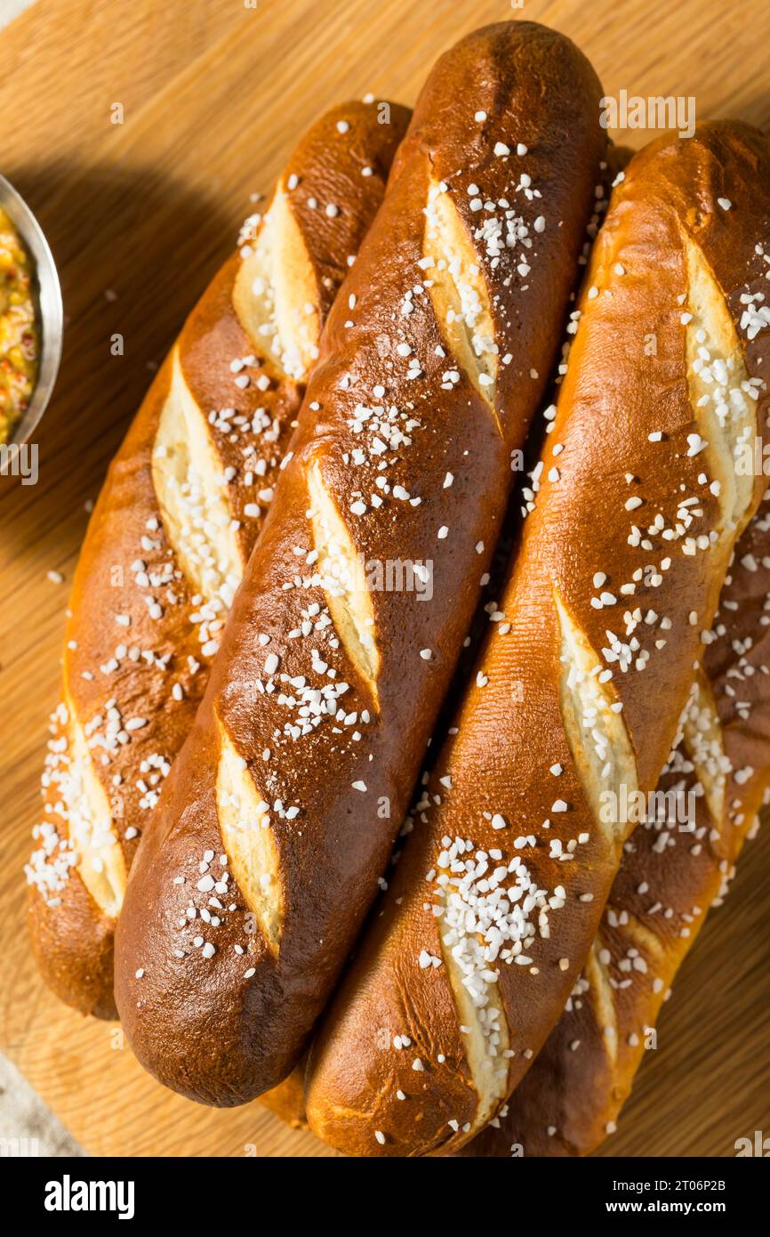 Homemade Soft Pretzel Bread Sticks with Salt Stock Photo Alamy