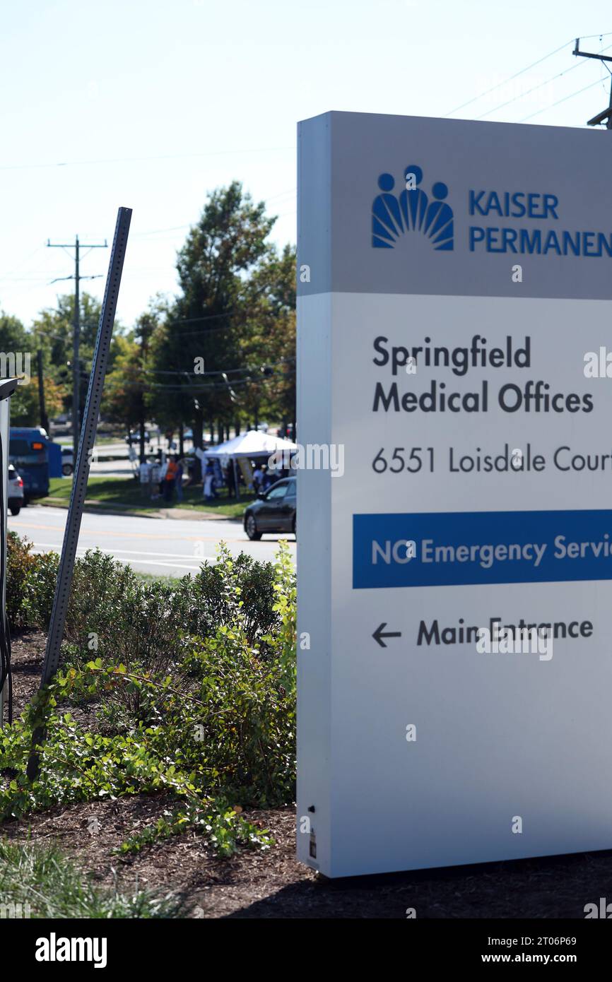 Springfield, VA, USA. 4th Oct, 2023. View of Kaiser Permanente as over