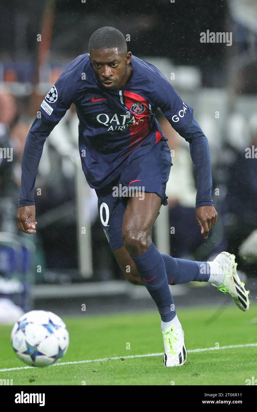 Newcastle, UK. 04th Oct, 2023. Ousmane Dembélé #10 of Paris Saint-Germain in action during the UEFA Champions League match Newcastle United vs Paris Saint-Germain at St. James's Park, Newcastle, United Kingdom, 4th October 2023 (Photo by Mark Cosgrove/News Images) in Newcastle, United Kingdom on 10/4/2023. (Photo by Mark Cosgrove/News Images/Sipa USA) Credit: Sipa USA/Alamy Live News Stock Photo