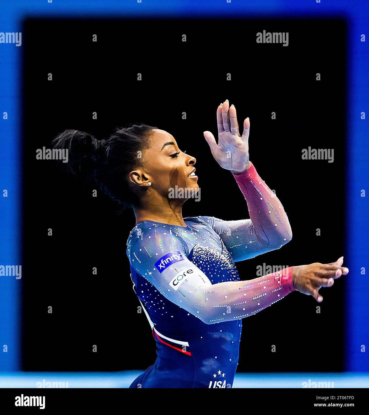 ANTWERP Gymnast Simone Biles in action during the team final at the