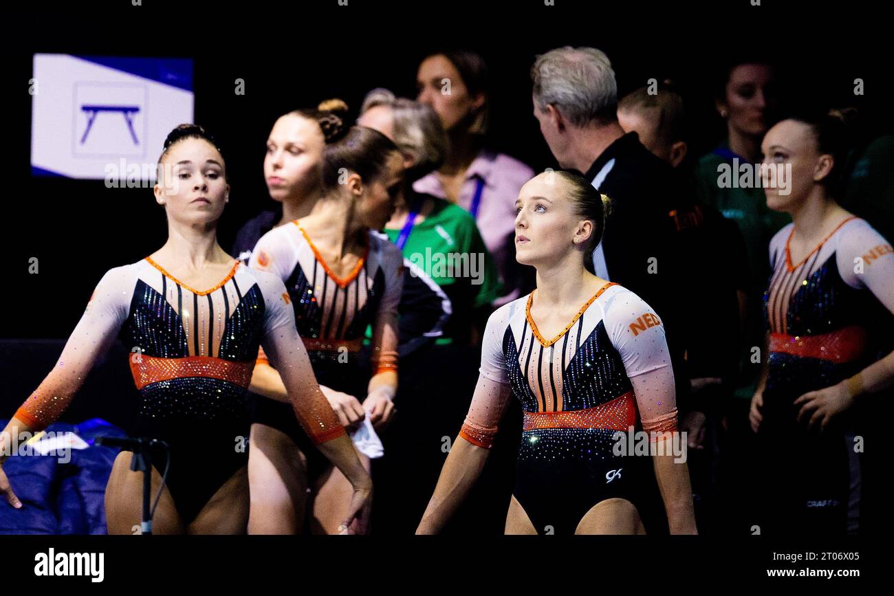 ANTWERP Gymnast Sanne Wevers and teammates in action during the team