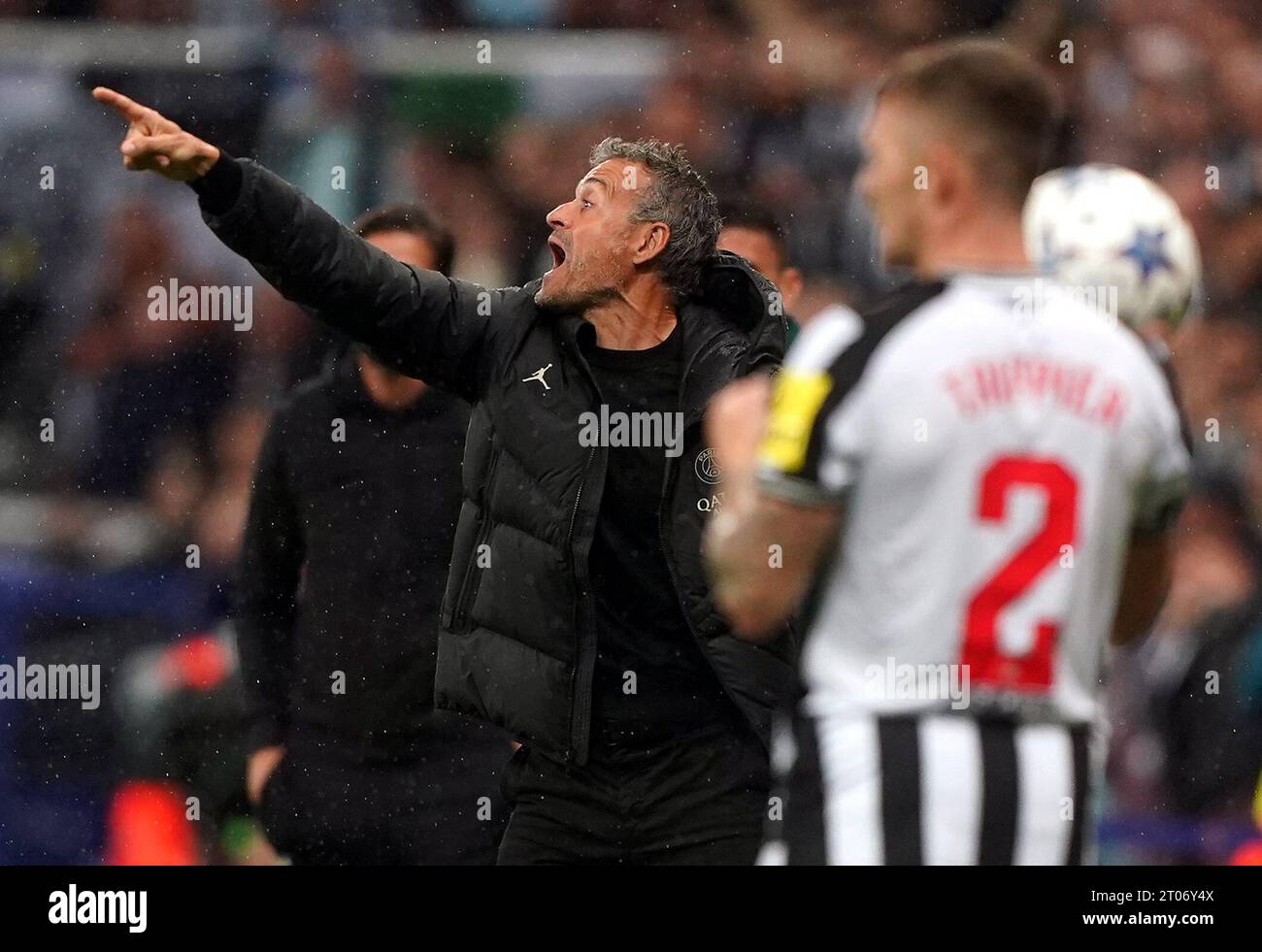 Paris Saint-Germain manager Luis Enrique during the UEFA Champions League Group F match at St. James' Park, Newcastle upon Tyne. Picture date: Wednesday October 4, 2023. Stock Photo