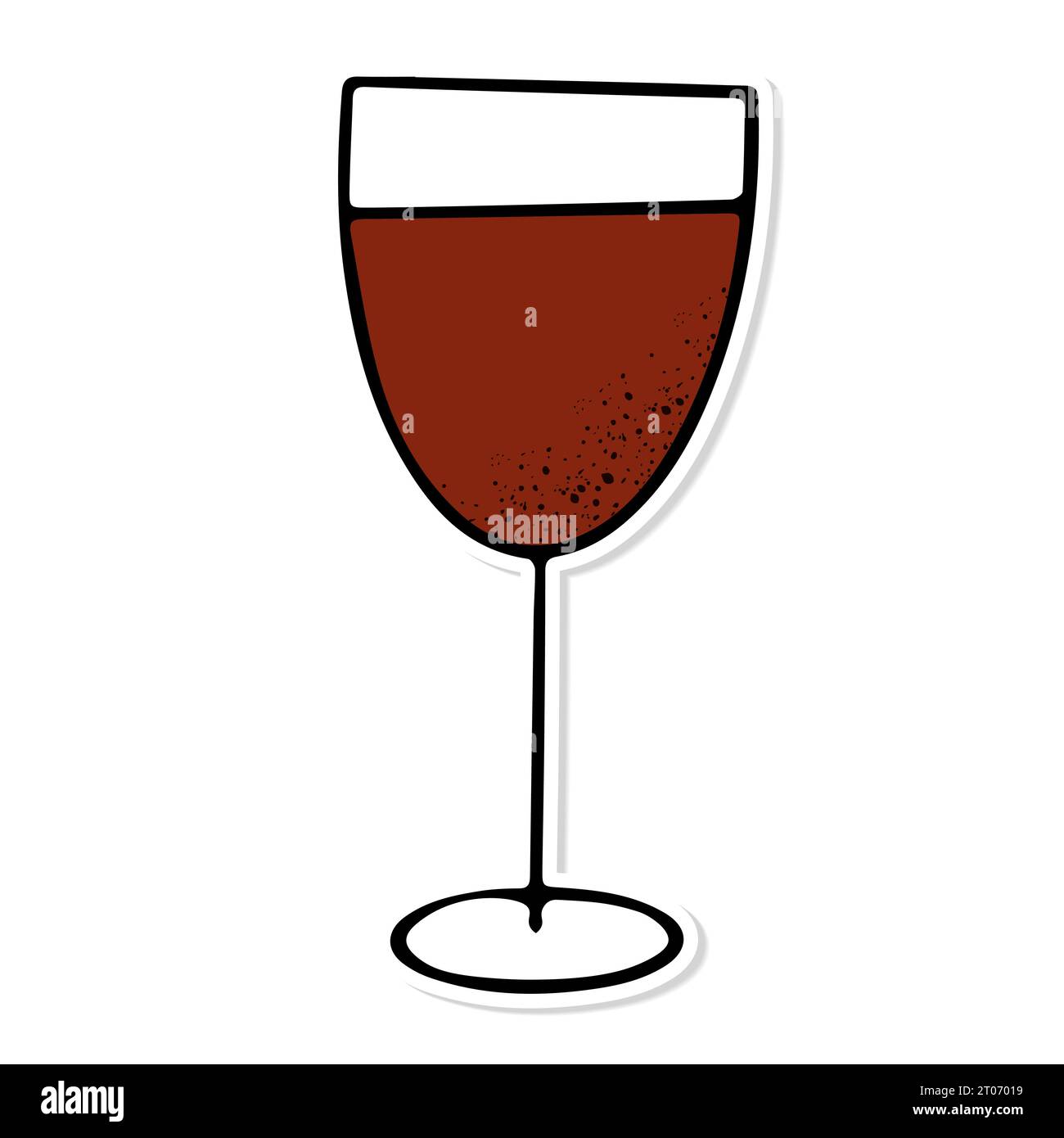 Sticker glass of red wine isolated vector Stock Vector Image & Art - Alamy