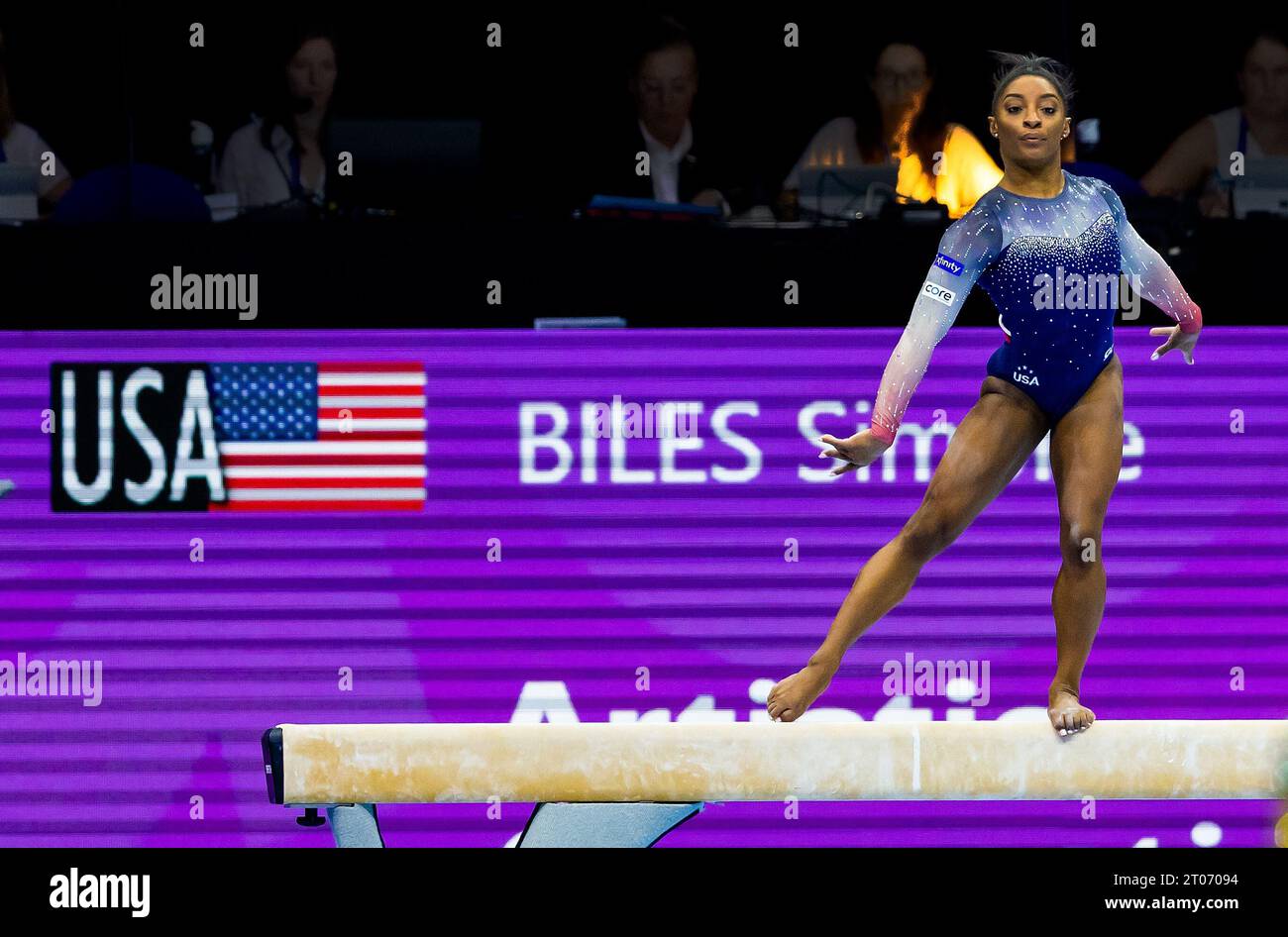 ANTWERP Gymnast Simone Biles in action during the team final at the