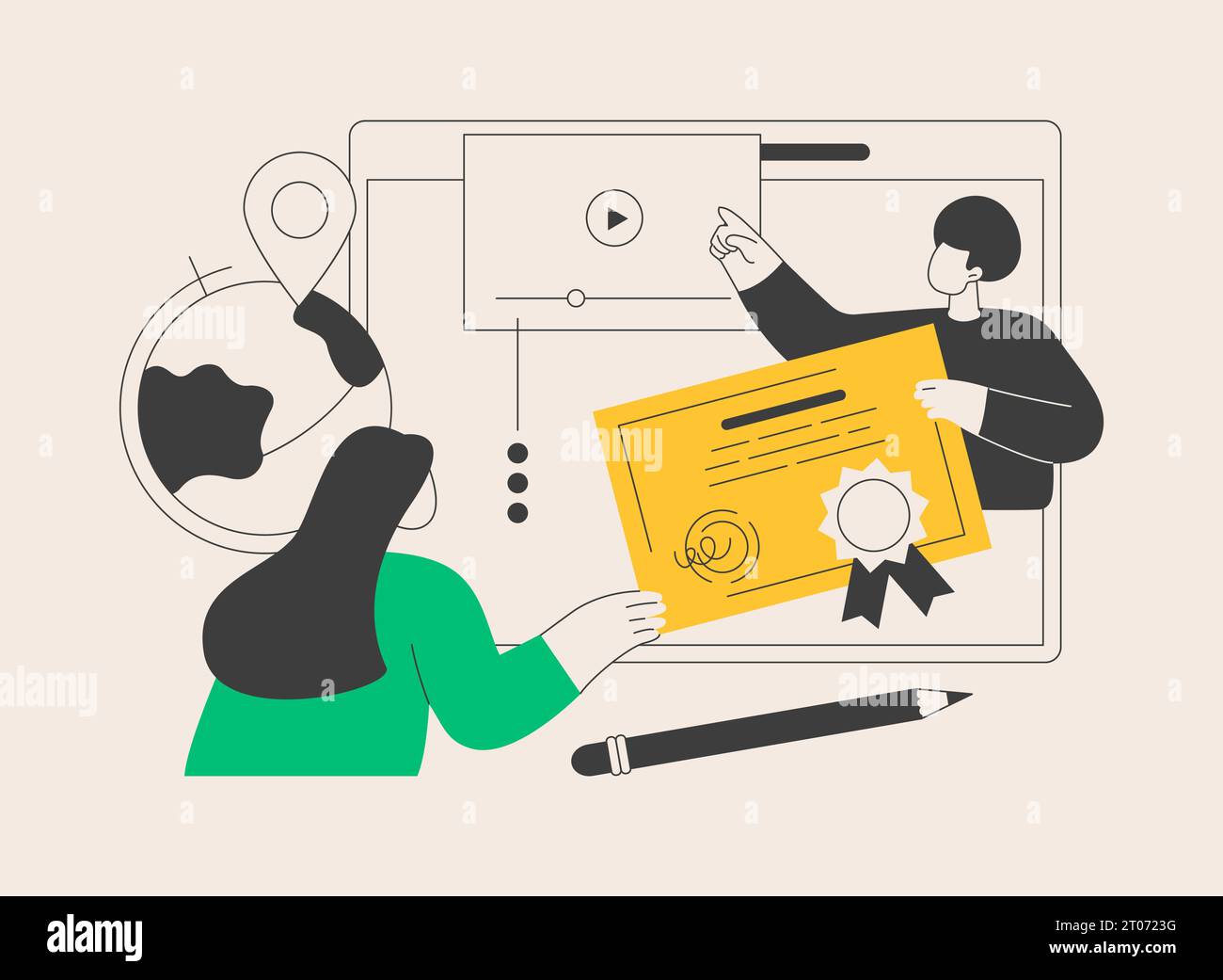 Online education platform abstract concept vector illustration Stock ...