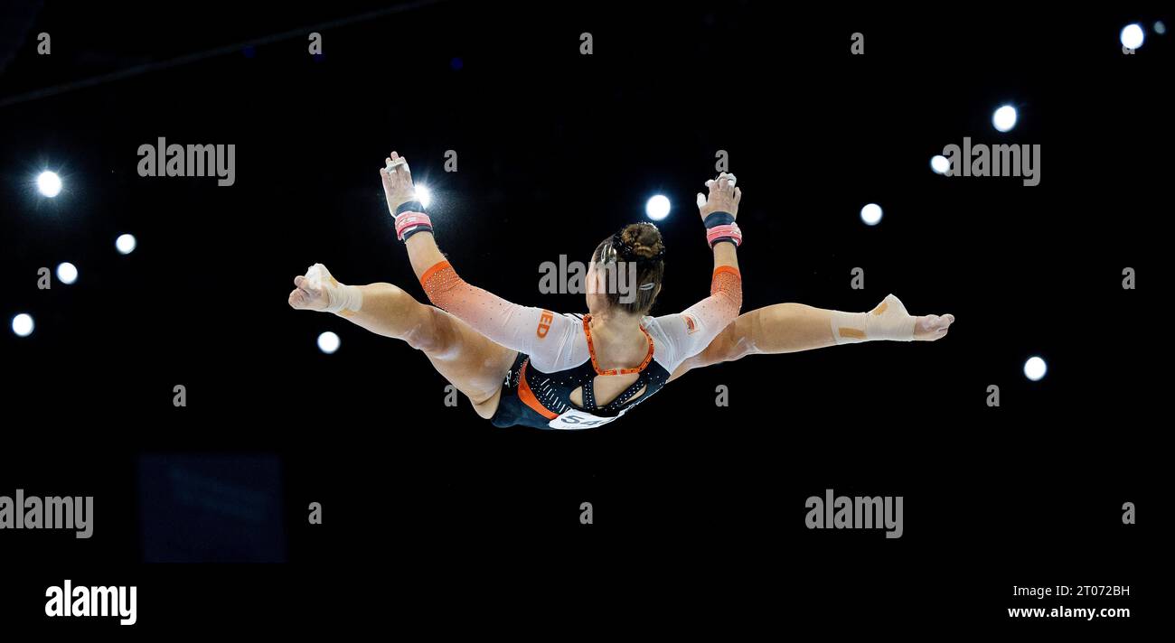 ANTWERP Gymnast Eythora Thorsdottir in action during the team final