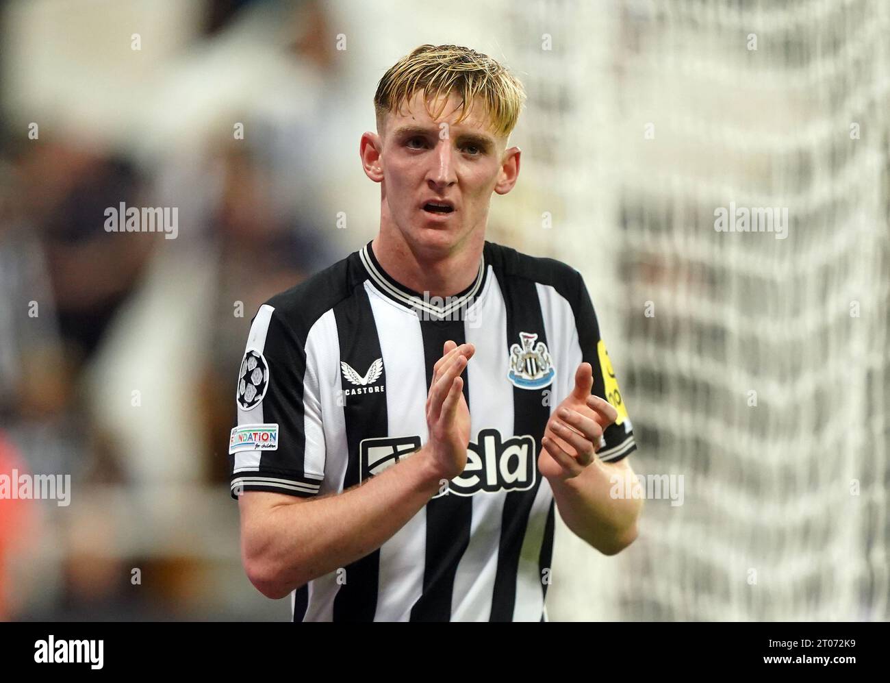 Newcastle United's Anthony Gordon during the UEFA Champions League Group F match at St. James' Park, Newcastle upon Tyne. Picture date: Wednesday October 4, 2023. Stock Photo