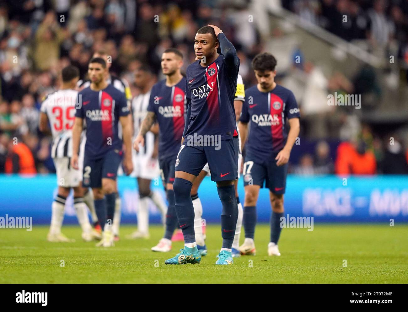 Paris Saint-Germain's Kylian Mbappe during the UEFA Champions League Group F match at St. James' Park, Newcastle upon Tyne. Picture date: Wednesday October 4, 2023. Stock Photo
