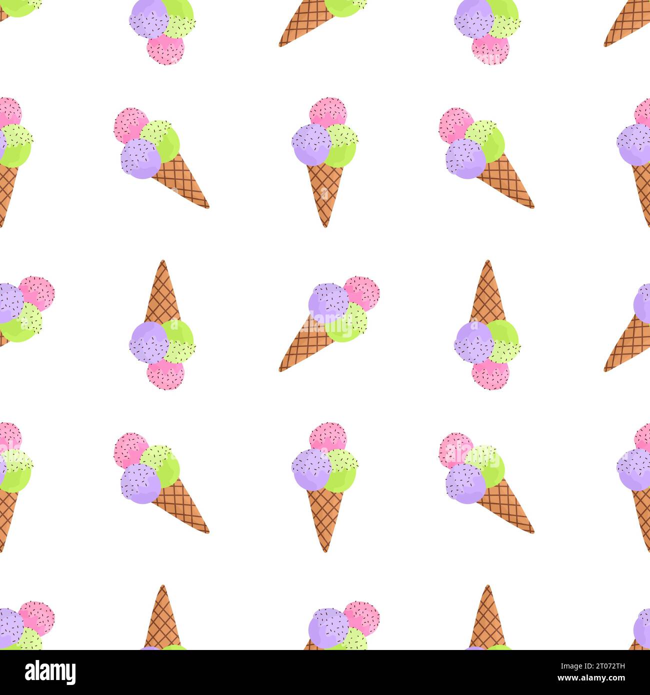 Summer cartoon seamless ice cream pattern for wallpaper and wrapping ...