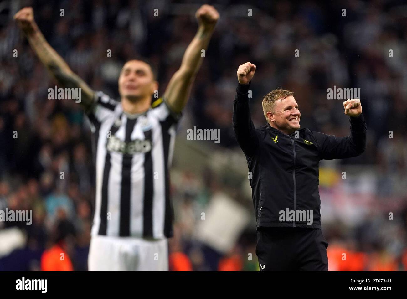 Newcastle United manager Eddie Howe after the UEFA Champions League Group F match at St. James' Park, Newcastle upon Tyne. Picture date: Wednesday October 4, 2023. Stock Photo