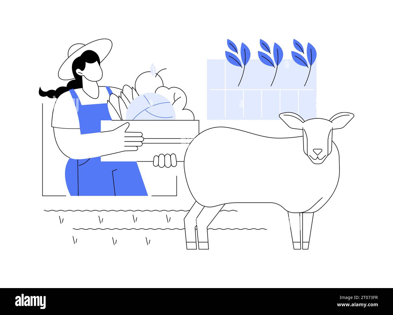 Livestock and crop integration abstract concept vector illustration ...