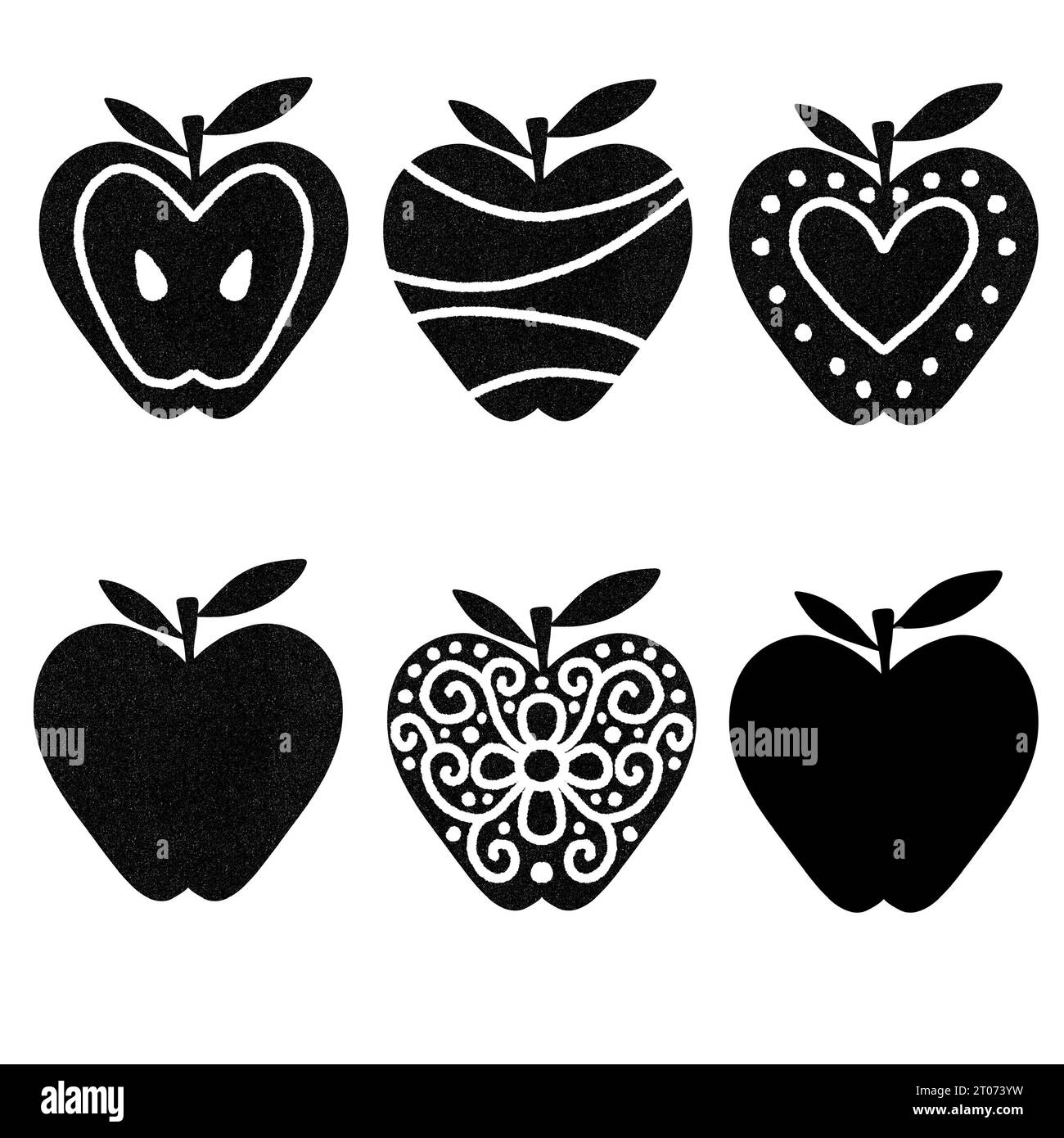 Cartoon fruit set lithography apples for wrapping paper and fabrics and linens and kids clothes print and festive accessories and autumn packaging. Hi Stock Photo