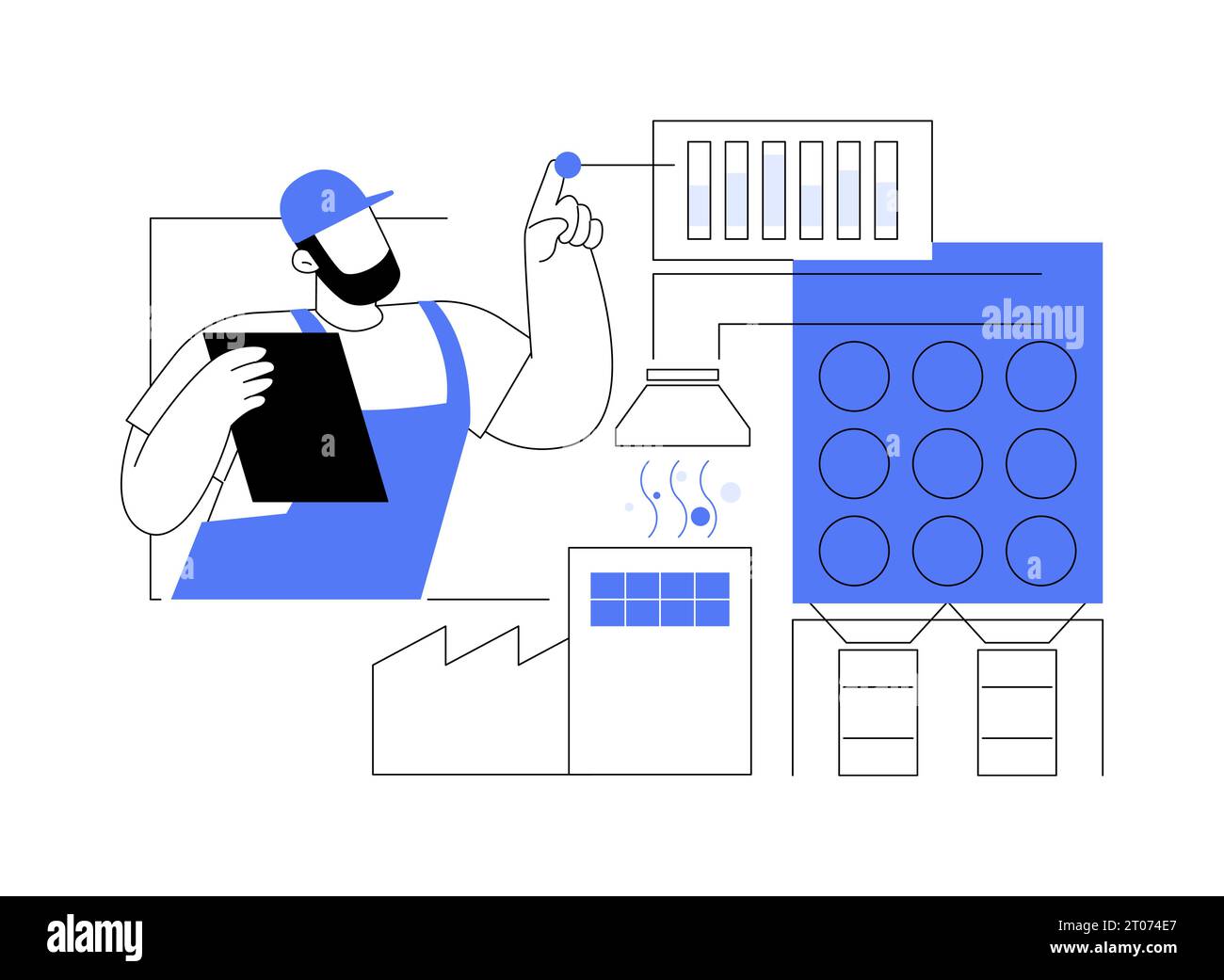 Industrial dust and mist collector abstract concept vector illustration ...