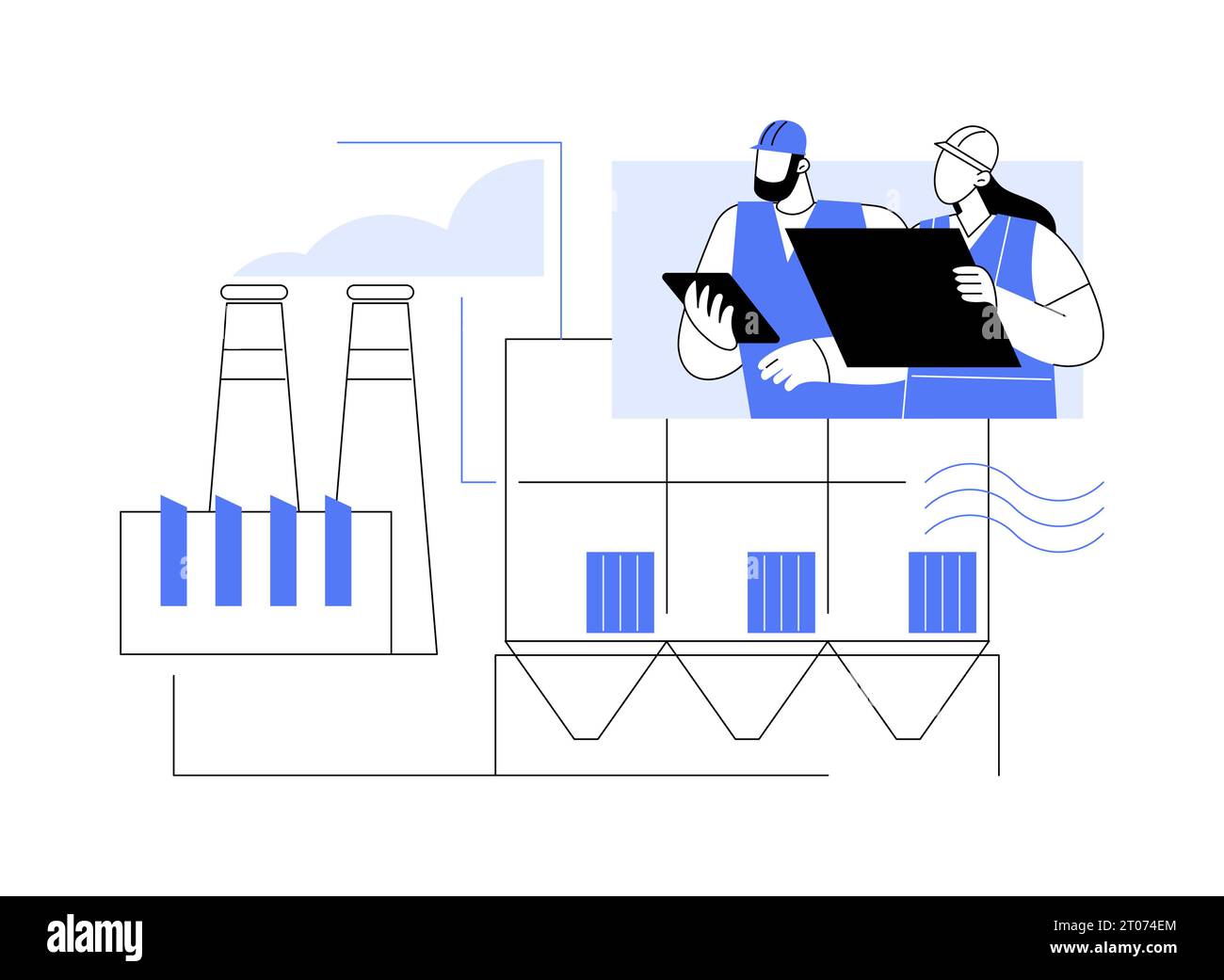 Industrial air filtration abstract concept vector illustration Stock