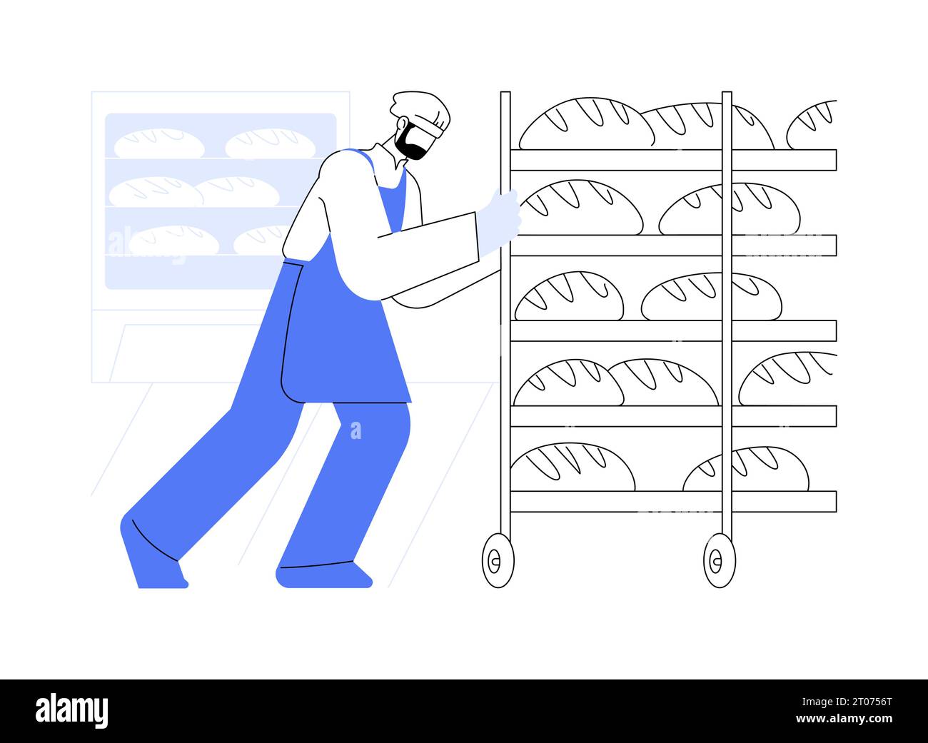 Commercial bread baking abstract concept vector illustration Stock ...