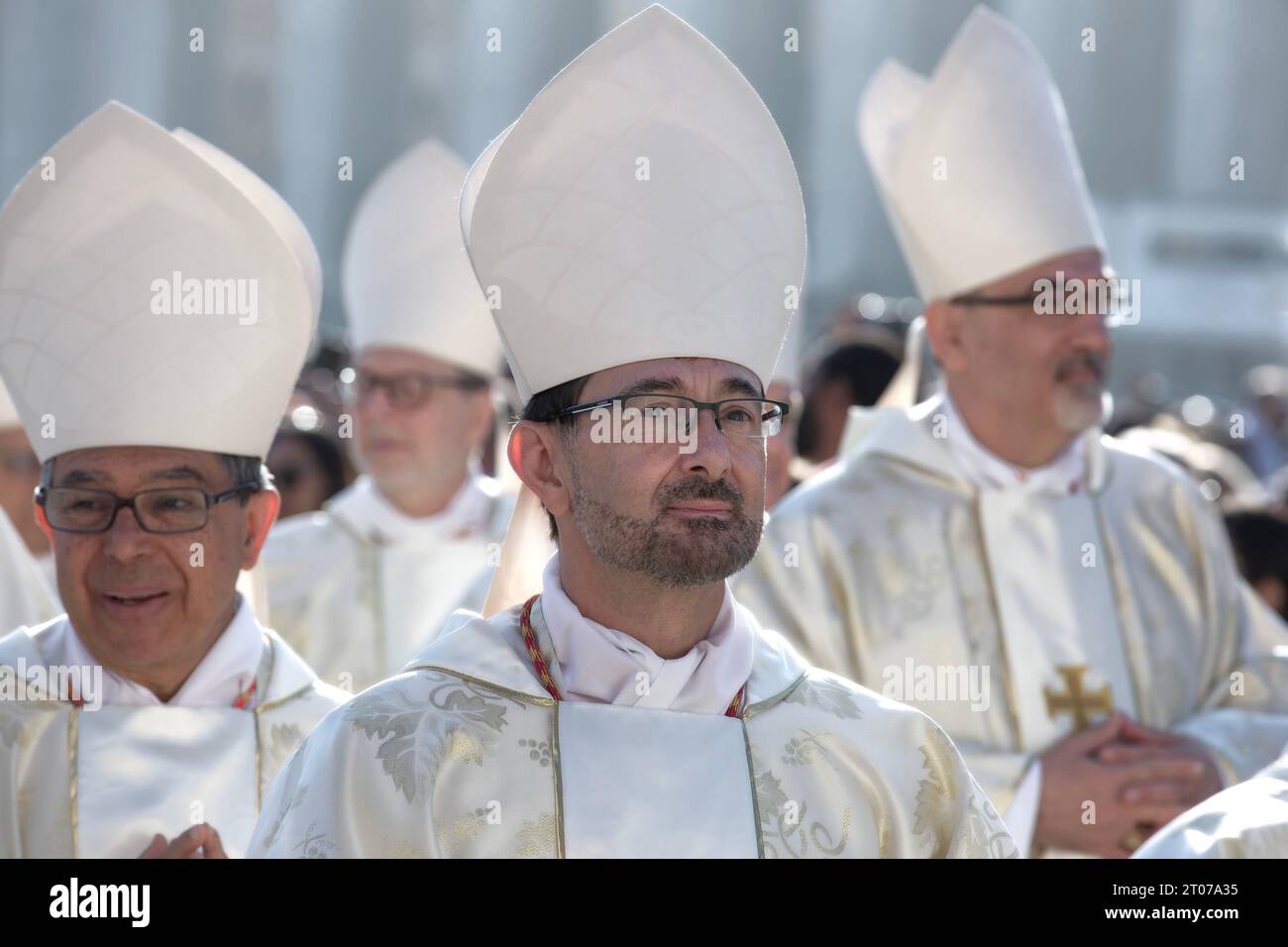 Vatican City, Vatican, 04 October 2023. Cardinal Josè Cobo Cano arrives for a mass presided over by Pope Francis for the start of the XVI General Assembly of the Synod of Bishops in St. Peter's Square at the Vatican. Maria Grazia Picciarella/Alamy Live News Stock Photo