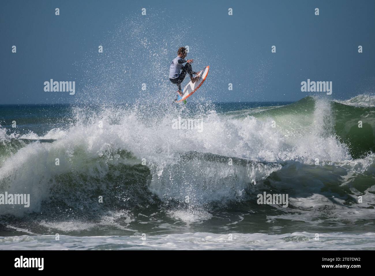 Local French surfer Sam Piter at Quiksilver Festival celebrated in