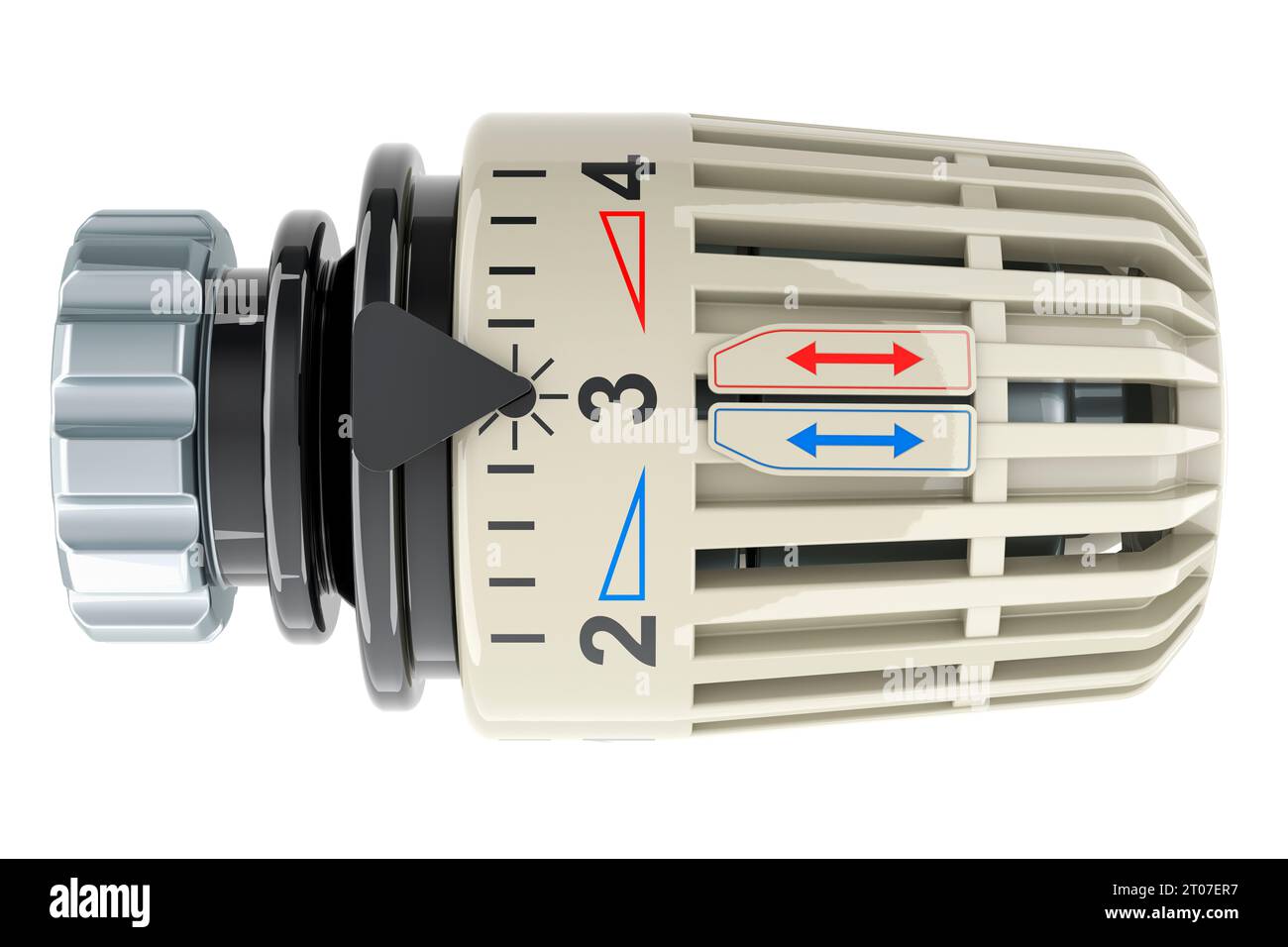 Temperature Control Valve, Thermostatic Valve Head, thermostatic radiator valve, 3D rendering